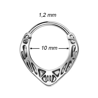 SG132 Ocelový piercing - segment kruh s ornamenty