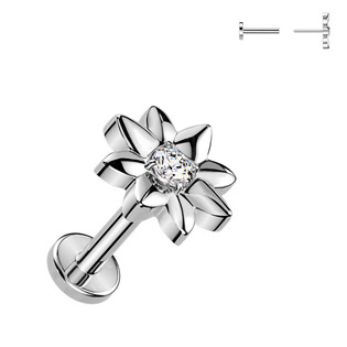 Levně Piercing do brady kytička - PUSH IN labreta TITAN - TIT1628