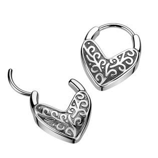 SG131 Ocelový piercing - segment kruh s ornamenty