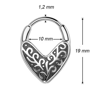 SG131 Ocelový piercing - segment kruh s ornamenty