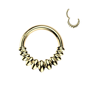Levně Zlacený ocelový piercing - segment kruh - SG134GD-1208