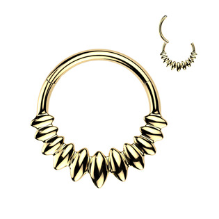 Levně Zlacený ocelový piercing - segment kruh - SG134GD-1210