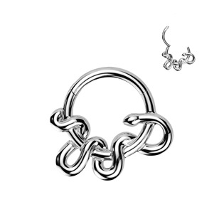 Levně Ocelový piercing - segment kruh had - SG130-1208