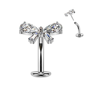 Levně Obrácený PUSH IN piercingu do pupíku mašlička TITAN - TIT1707
