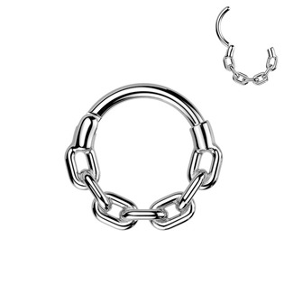 Levně Ocelový piercing - segment kruh řetěz - SG133-1208