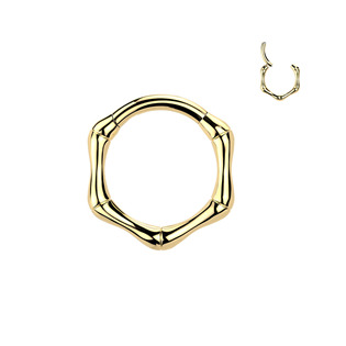 Levně Zlacený ocelový piercing - segment kruh - SG135GD-1208