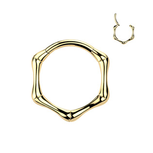 Levně Zlacený ocelový piercing - segment kruh - SG135GD-1210