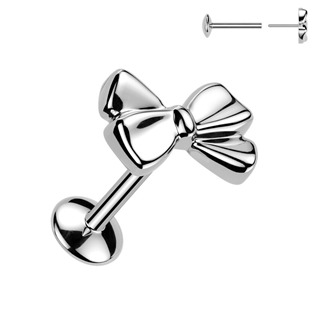 Levně Piercing do brady mašlička - PUSH IN labreta TITAN, - TIT1660