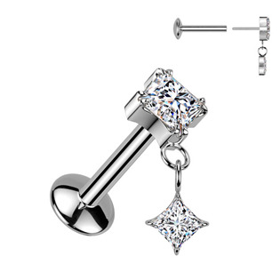 Levně Piercing do ucha - PUSH IN labreta TITAN - TIT1666