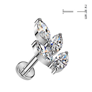 Levně Piercing do brady větvička - PUSH IN labreta TITAN - TIT1633