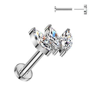 Levně Piercing do brady - PUSH IN labreta TITAN - TIT1625