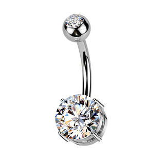 Levně Piercing do pupíku - TITAN, barva: čirá - TIT1604-C