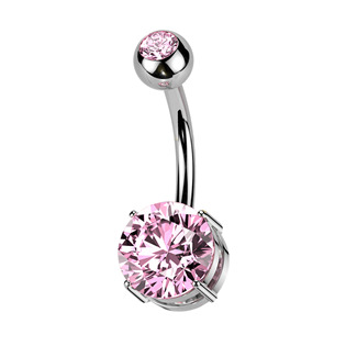 Levně Piercing do pupíku - TITAN, barva: růžová - TIT1604-P