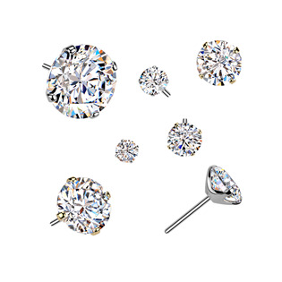 Ozdobná část k PUSH IN piercingu Moissanit TITAN, 1ct (6,5mm) - TM038