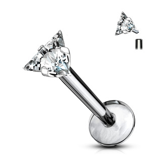 Levně Piercing do brady - labreta TITAN trojúhelník, 1,2 x 6 mm - TIT1047-1206