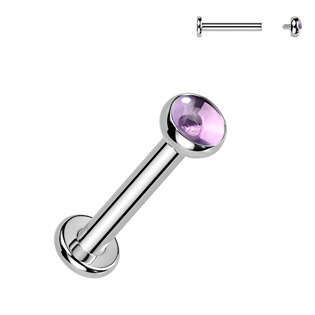 Levně Piercing do brady - labreta Ametyst TITAN - TIT1703-1206
