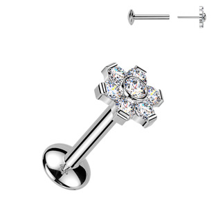 Piercing do brady kytička - PUSH IN labreta TITAN s Moissanity 0.015ct - TM010