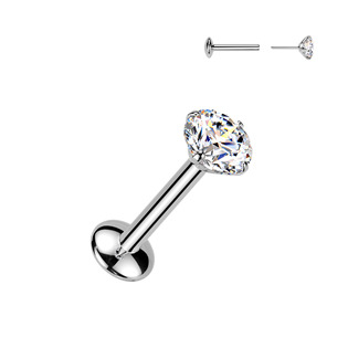 Piercing do brady - PUSH IN labreta TITAN Moissanit 0.25ct (4mm) - TM021