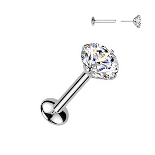 Piercing do brady - PUSH IN labreta TITAN Moissanit 0.5ct (5mm) - TM022