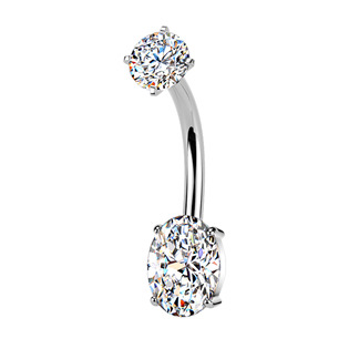 Levně Ocelový piercing do pupíku oválek - BS1077