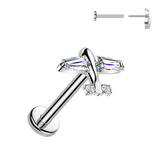Levně Piercing do brady letadélko - PUSH IN labreta TITAN - TIT1694