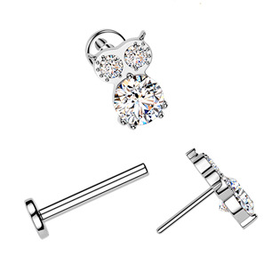 TIT1702 Piercing do brady sovička - PUSH IN labreta TITAN