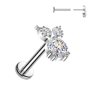 Levně Piercing do brady sovička - PUSH IN labreta TITAN - TIT1702