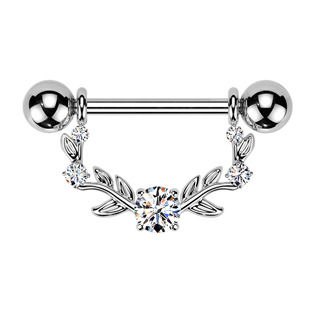 Levně Ozdobný piercing do bradavky - BR01029