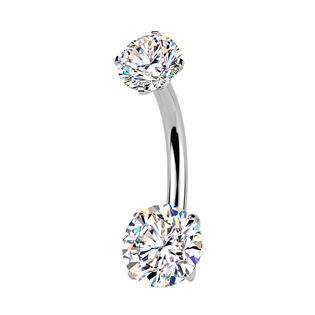 Luxusní piercing do pupíku s Moissanity 1.50ct, TITAN - TM040