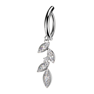 Levně Visací piercing do pupíku se štítem - WP0115