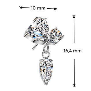 TIT1648 Ozdobná část k PUSH IN piercingu TITAN