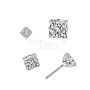 Ozdobná část k PUSH IN piercingu s Moissanitem TITAN, 0,39ct (4x4mm) - TM026