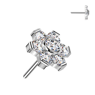 Ozdobná část k PUSH IN piercingu Moissanit TITAN, 0,11ct (3mm) - TM032