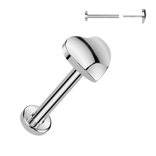 Levně Piercing do brady srdíčko - PUSH IN labreta TITAN - TIT1680