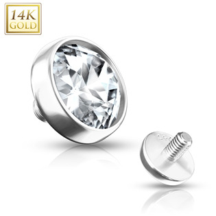 Levně Zlatý piercing - dermál 6 mm, Au 585/1000 - ZL01038-06-WG