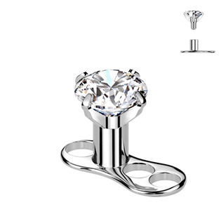Levně Kompletní microdermal piercing 1,2 mm - čirý zirkon - MD030C-03