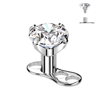 Levně Kompletní microdermal piercing 1,2 mm - čirý zirkon - MD030C-04
