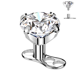 Levně Kompletní microdermal piercing 1,2 mm - čirý zirkon - MD030C-05