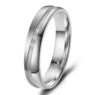 Levně MARRYA® Dámský snubní prsten Titan s diamanty - velikost 48 - TI-43D-48