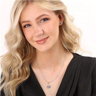 EG2243-AM Sada šperků s krystaly Swarovski, Amethyst