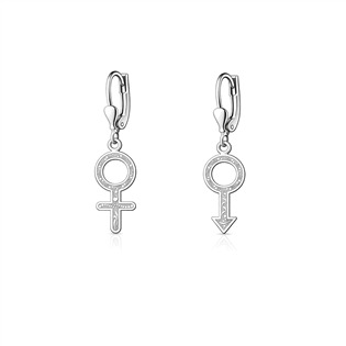 Levně Auronitens Stříbrné náušnice s genderovými symboly - NA1612