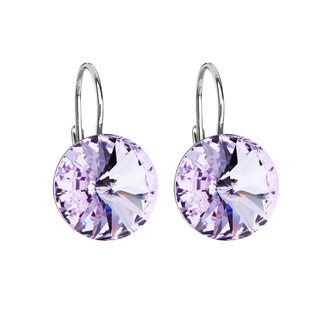 Levně EVOLUTION GROUP CZ Stříbrné náušnice s krystaly Crystals from Swarovski® Violet - 31106.3 Violet
