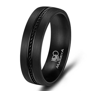 Levně MARRYA® Pánský karbonový prsten - velikost 60 - CA01-P-60