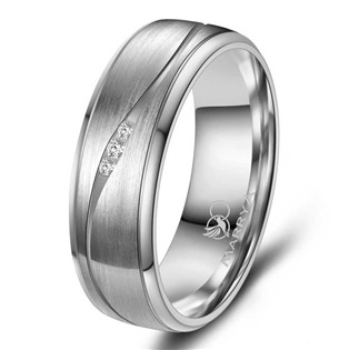 Levně MARRYA® Dámský snubní prsten s diamanty Titan - velikost 66 - TI-49D-66