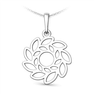 Levně Auronitens Stříbrný přívěsek listová mandala - PA1683