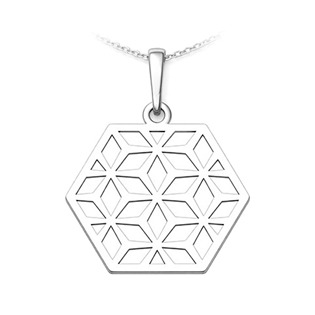 Levně Auronitens Stříbrný přívěsek hexagon - PA1774