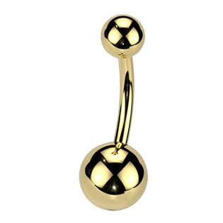 Levně Pozlacený piercing do pupíku - banánek - BS01017-161058