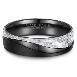 BT-13P-56 Pánský snubní prsten BLACK TITANIUM + Karbon