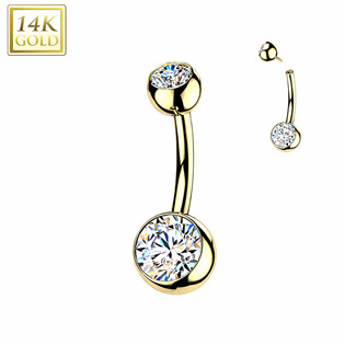 Levně Zlatý piercing do pupíku banánek, Au 585/1000 - ZL01283
