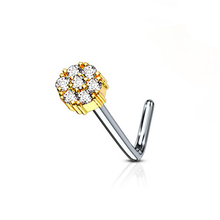 Levně Zahnutý piercing do nosu - N0080-GDC
